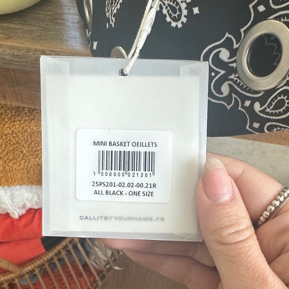 Bandana Eyelet Mini Tote Bag in Black - Picture 7 of 7